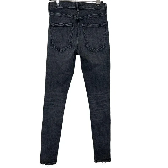 Agolde Sophie High Rise Skinny Distressed Jeans Women’s 25 Dark Grey Silence - Picture 5 of 12